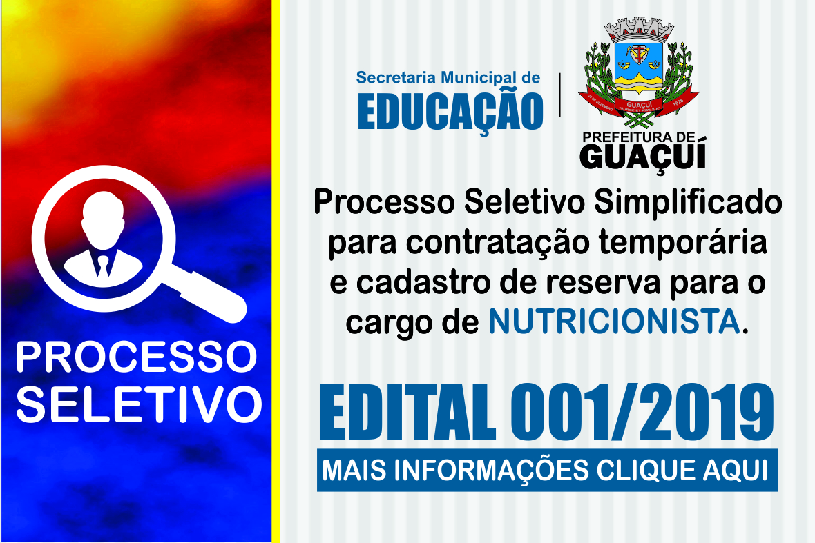 Processo Seletivo Simplificado para contratação de Nutricionista SEME