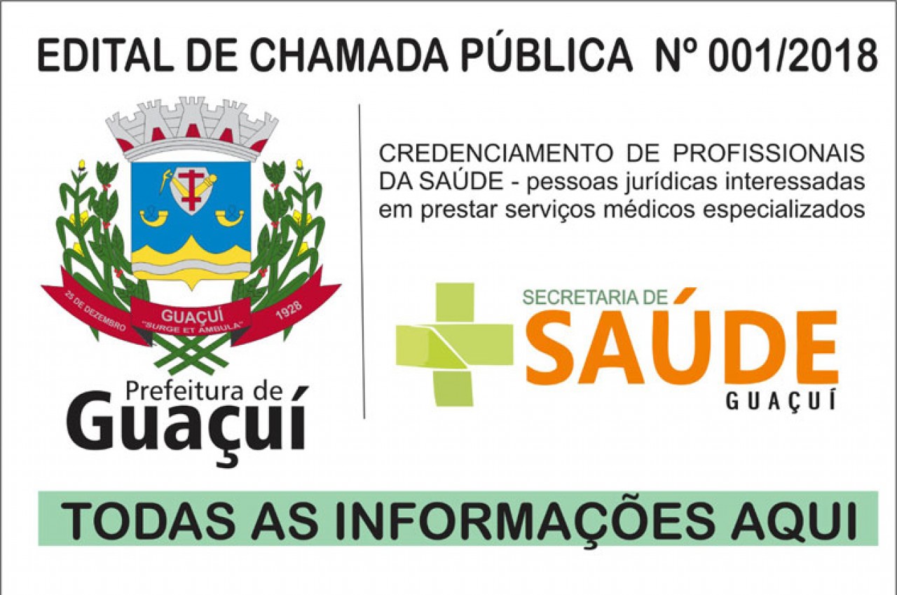 Chamada pública na Saúde para credenciar pessoas jurídicas