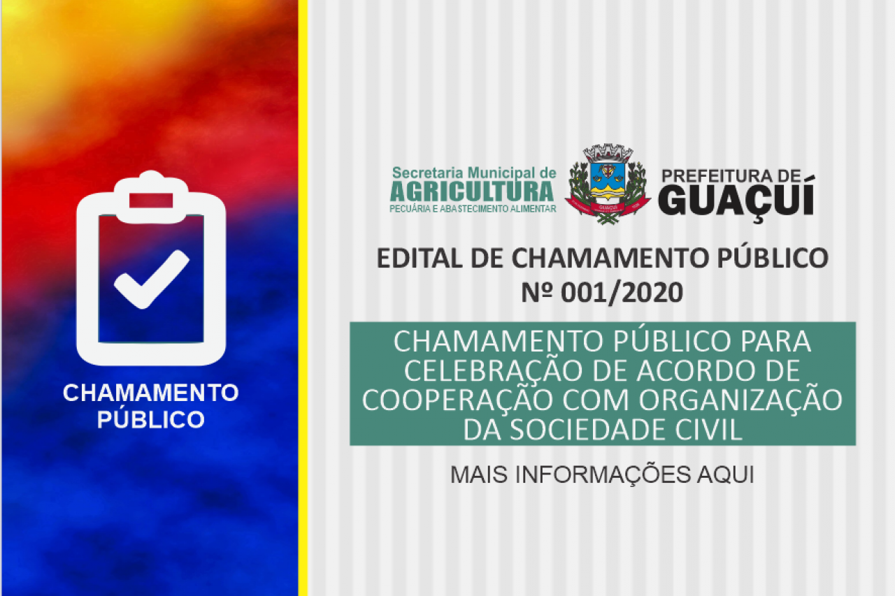 EDITAL DE CHAMAMENTO PÚBLICO Nº 001/2020