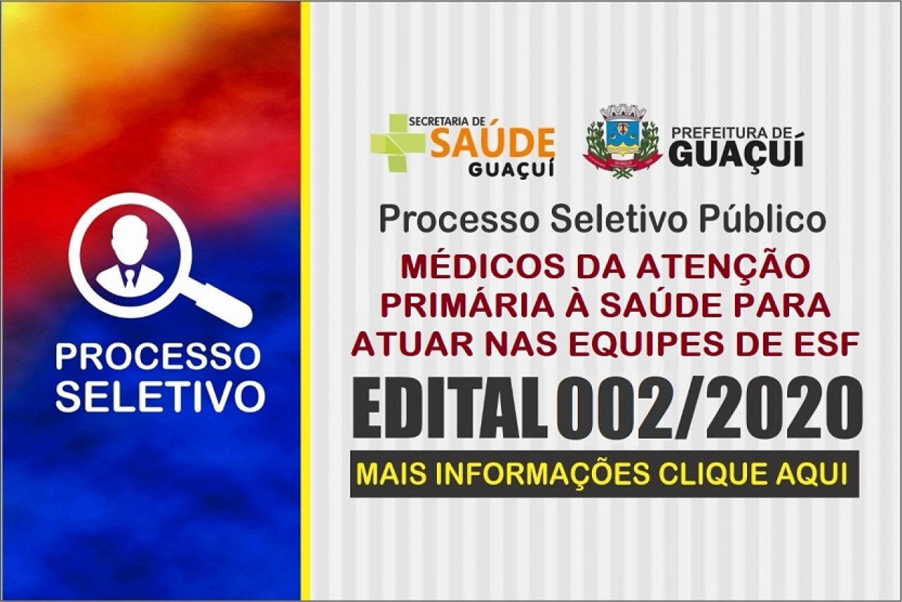 Publicado Edital de Convocação 02 do Processo Seletivo 002/2020 - APS