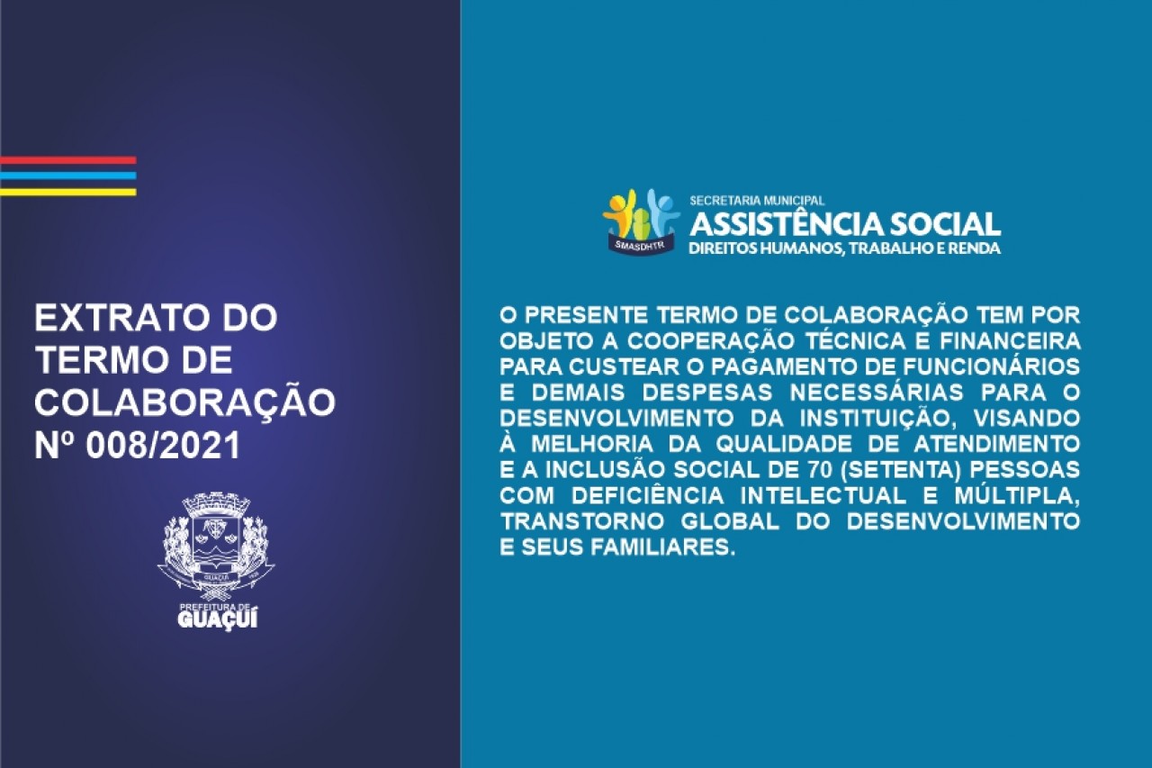 EXTRATO DO TERMO DECOLABORAÇÃO Nº 008/2021