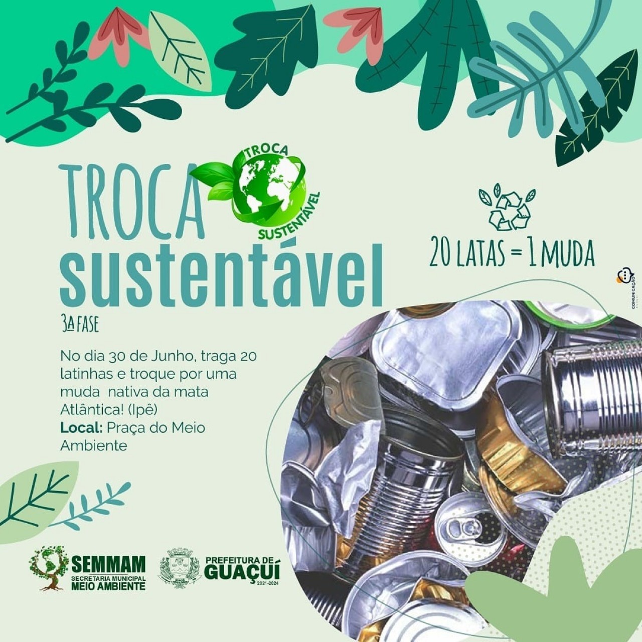 Quarta-feira (30) é dia do Projeto “Troca Sustentável”