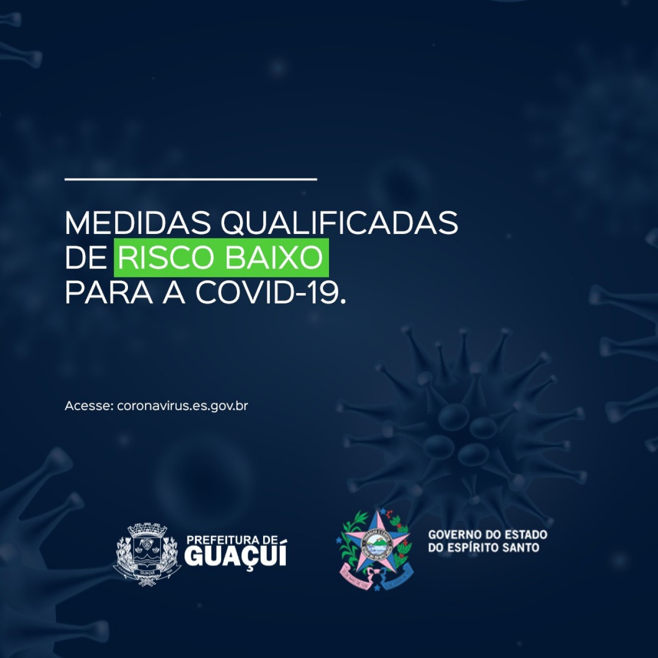 Guaçuí passa para risco baixo no 62º Mapa de Risco. Confira as medidas de prevenção: