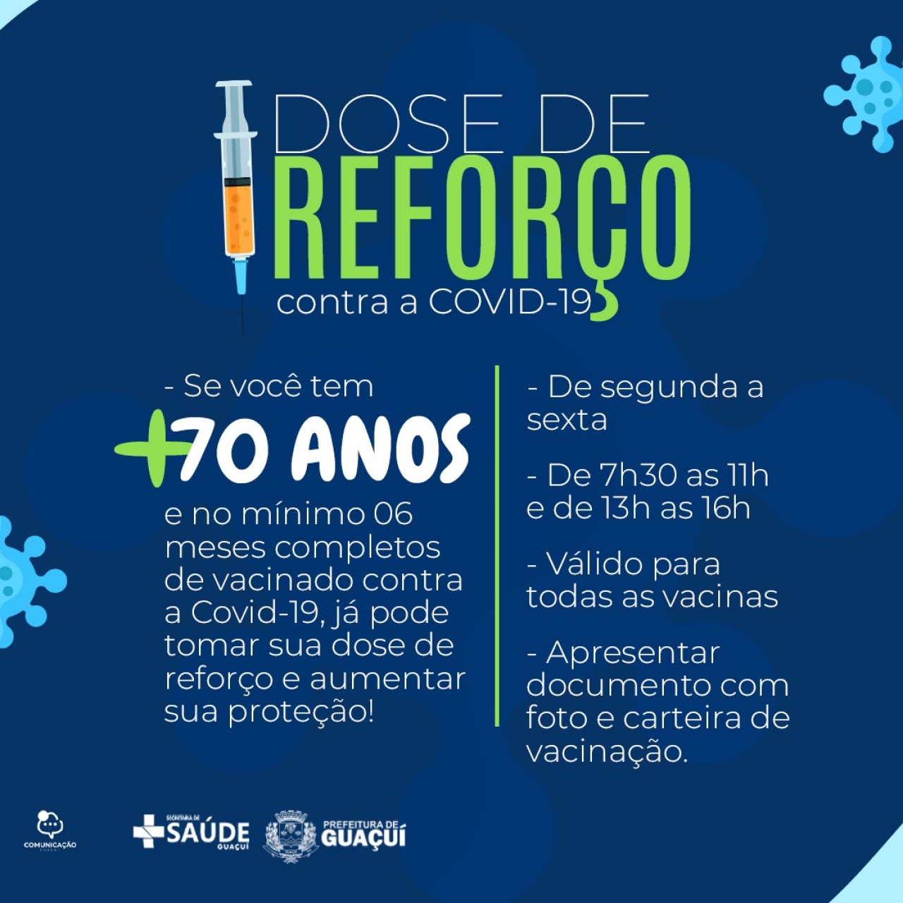 Guaçuí começa aplicar dose de reforço contra a Covid-19