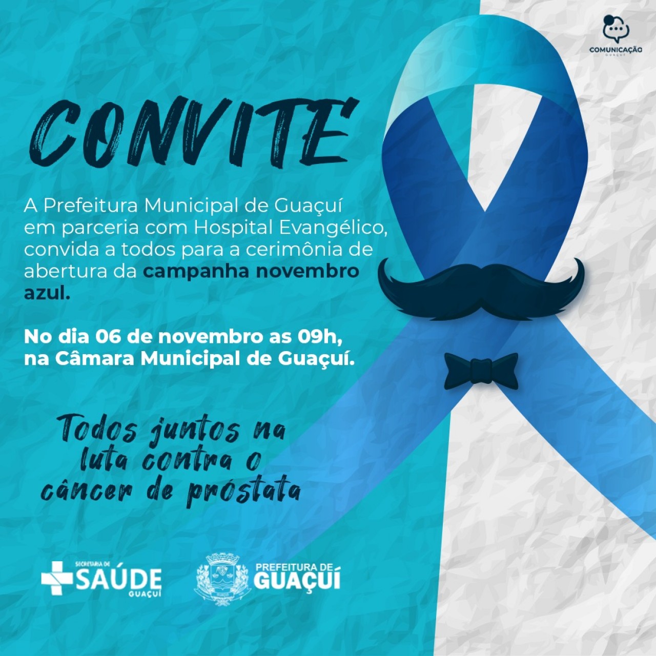 Abertura oficial do Novembro Azul acontecerá no próximo sábado (06)