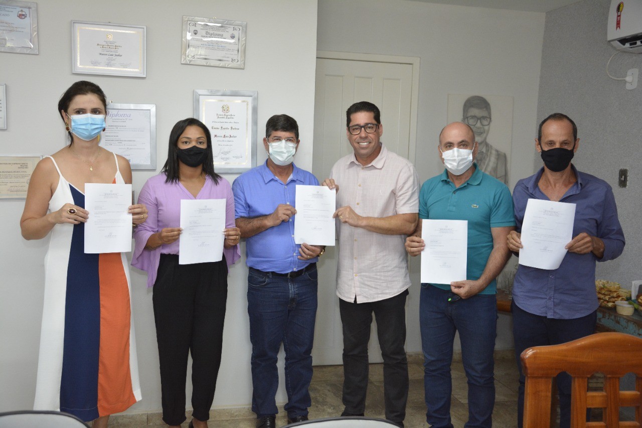 PREFEITO JAUHAR RECEBE DEPUTADO ESTADUAL MARCELO SANTOS EM GUAÇUÍ