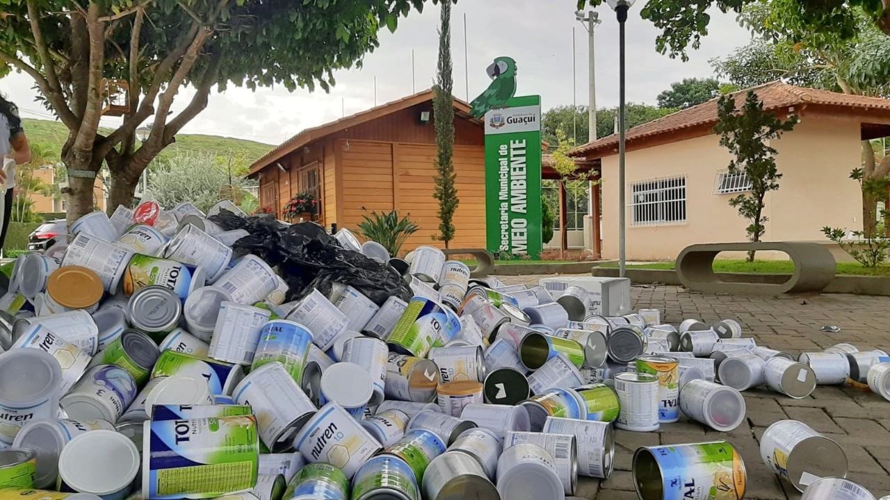 SECRETARIA DE MEIO AMBIENTE ENCAMINHA MAIS 984 LATAS PARA RECICLAGEM DE GUAÇUÍ