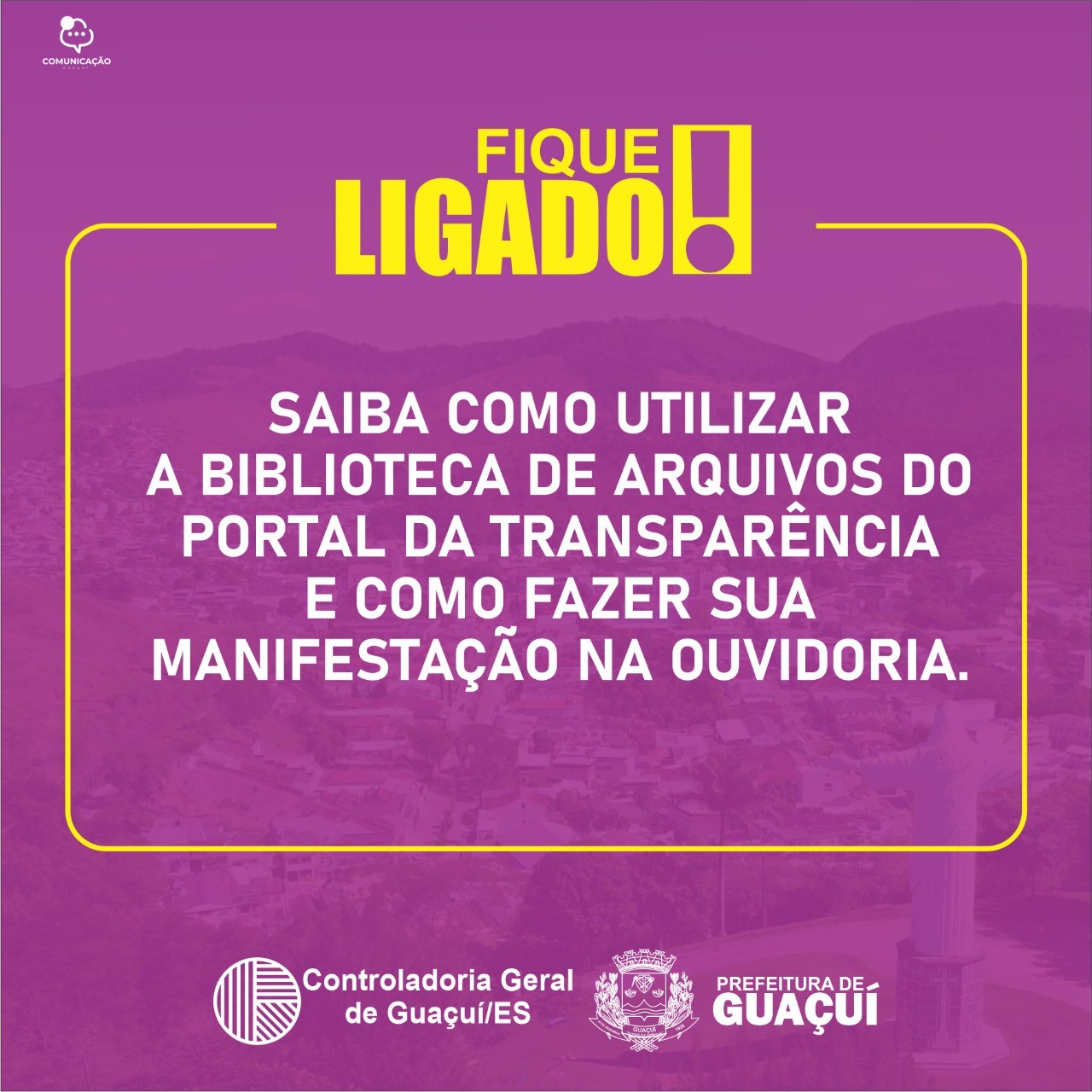 SAIBA COMO UTILIZAR A BIBLIOTECA DE ARQUIVOS DO PORTAL DA TRANSPARÊNCIA E COMO FAZER SUA MANIFESTAÇÃO NA OUVIDORIA