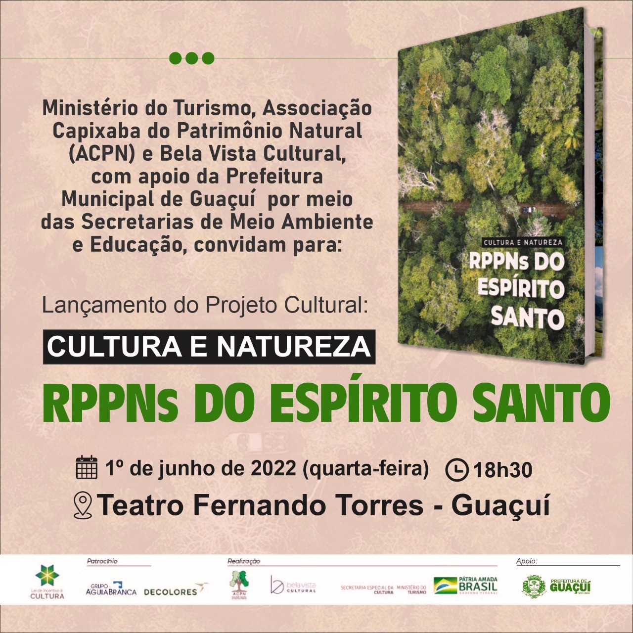 LANÇAMENTO DO LIVRO “CULTURA E NATUREZA - RPPNS DO ESPÍRITO SANTO”, SERÁ NO PRÓXIMO DIA 1º DE JUNHO