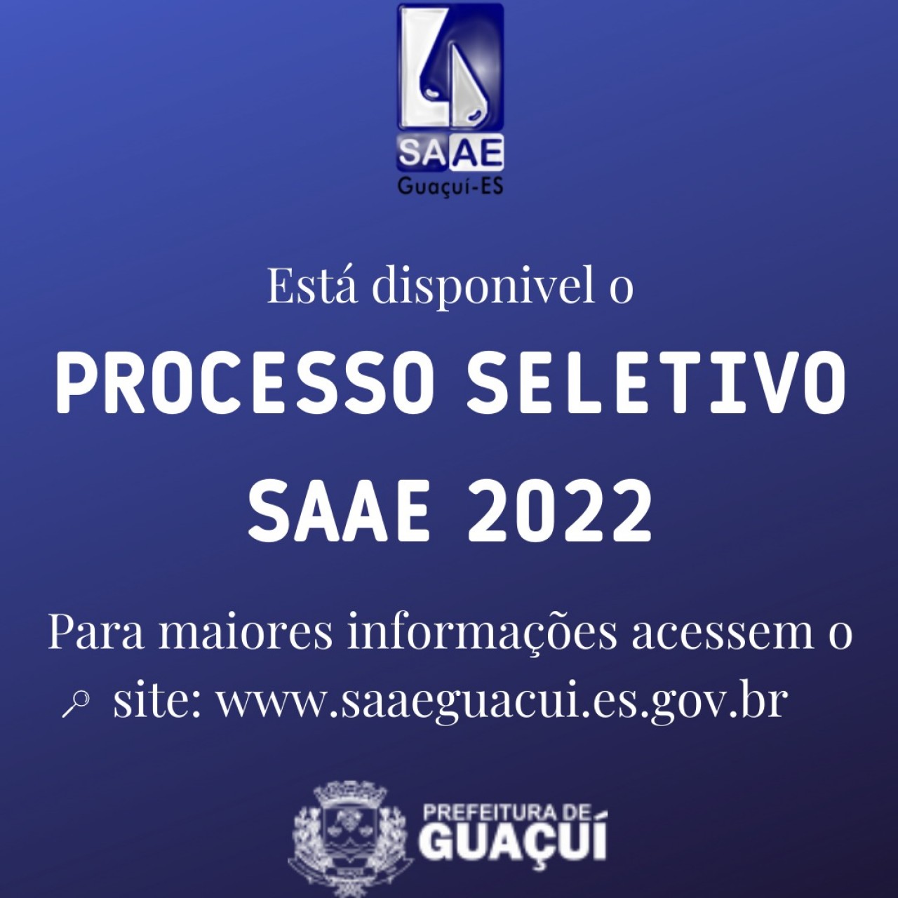 SAAE DE GUAÇUÍ ABRE PROCESSO SELETIVO PARA CONTRATAÇÃO TEMPORÁRIA