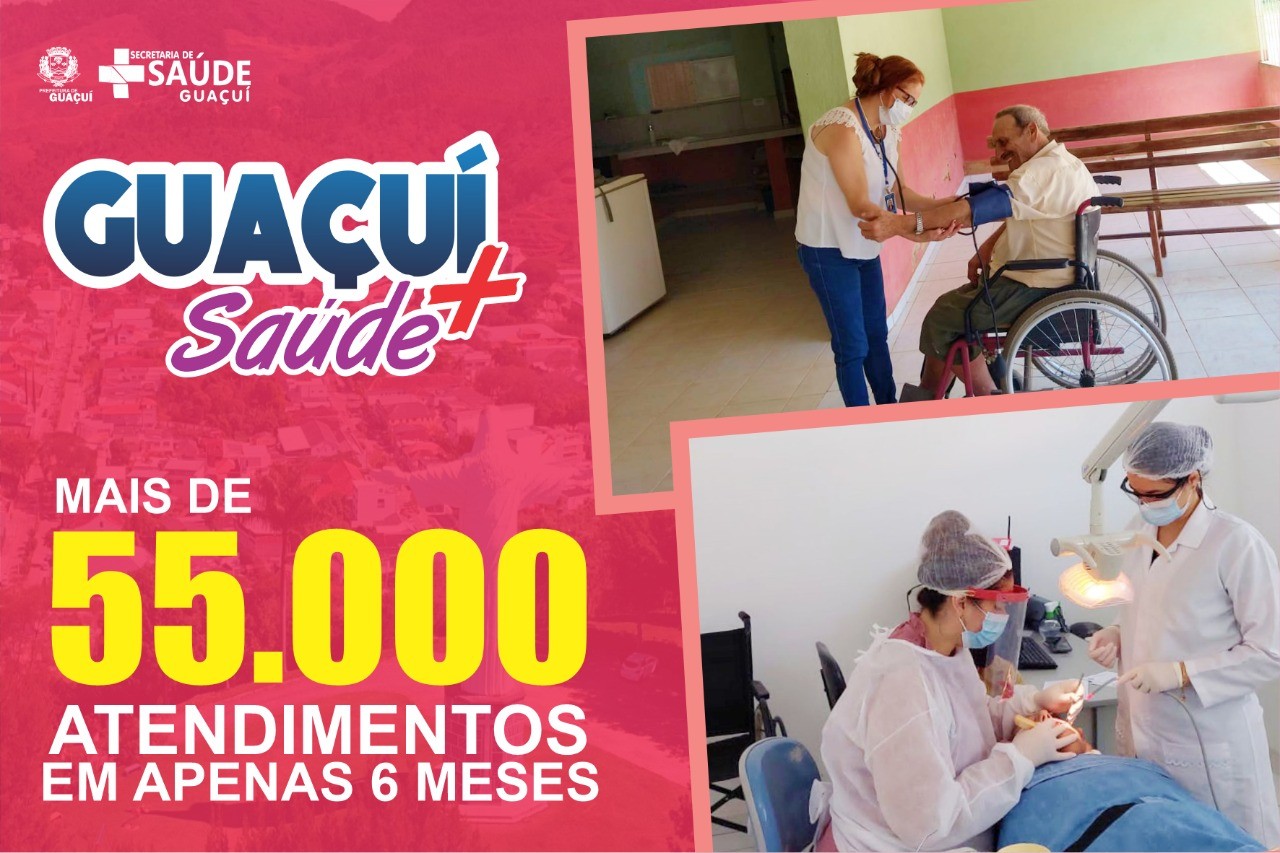 GUAÇUÍ MAIS SAÚDE: EM APENAS 6 MESES A PREFEITURA DE GUAÇUÍ OFERTOU MAIS DE 55 MIL ATENDIMENTOS EM SAÚDE