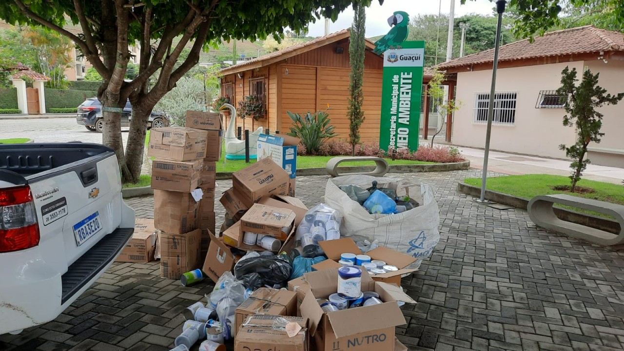 MAIS UM LOTE COM 968 LATAS É ENCAMINHADO PARA RECICLAGEM EM GUAÇUÍ