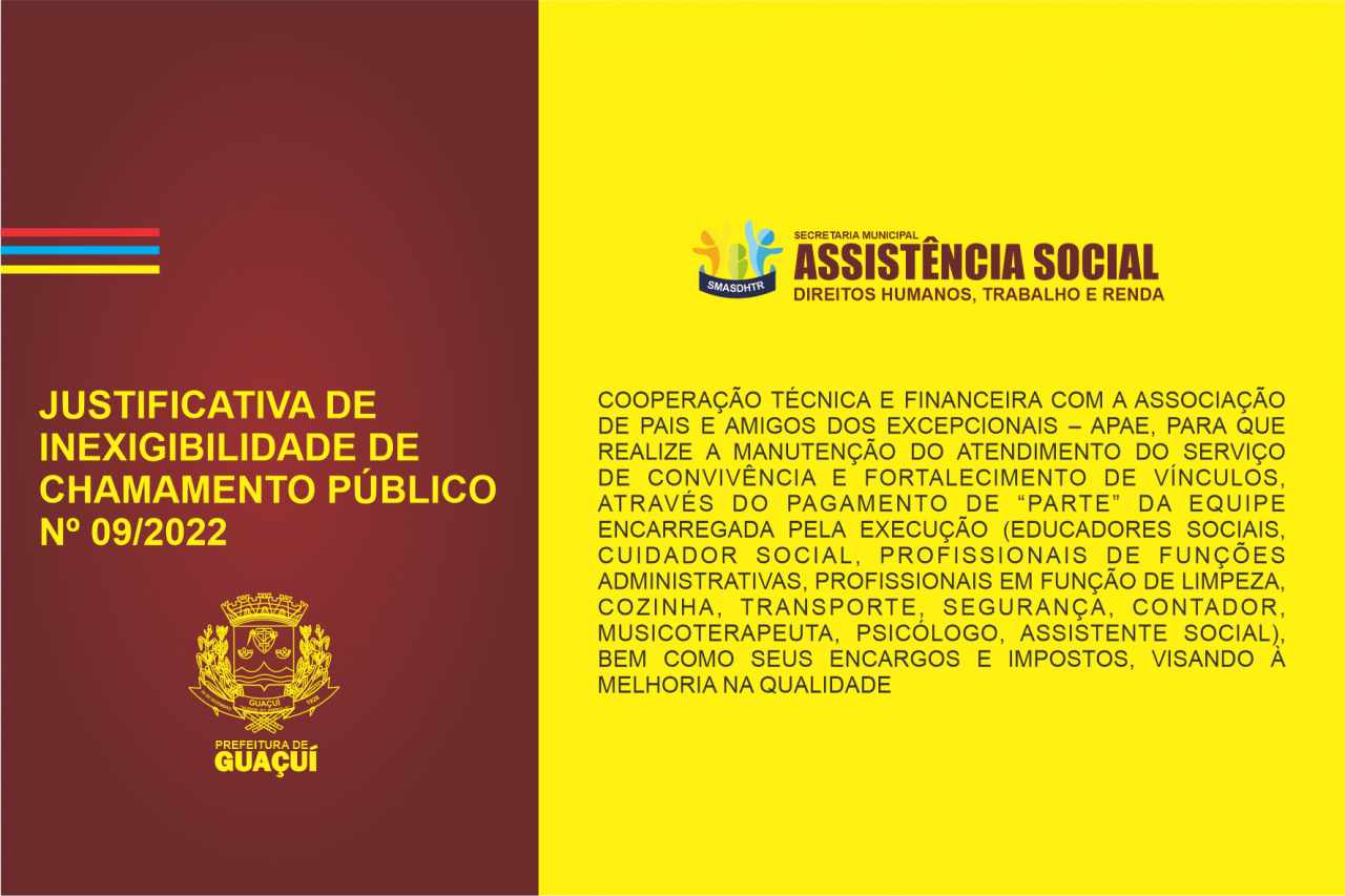 JUSTIFICATIVA DE INEXIGIBILIDADE DE CHAMAMENTO PÚBLICO Nº 09/2022