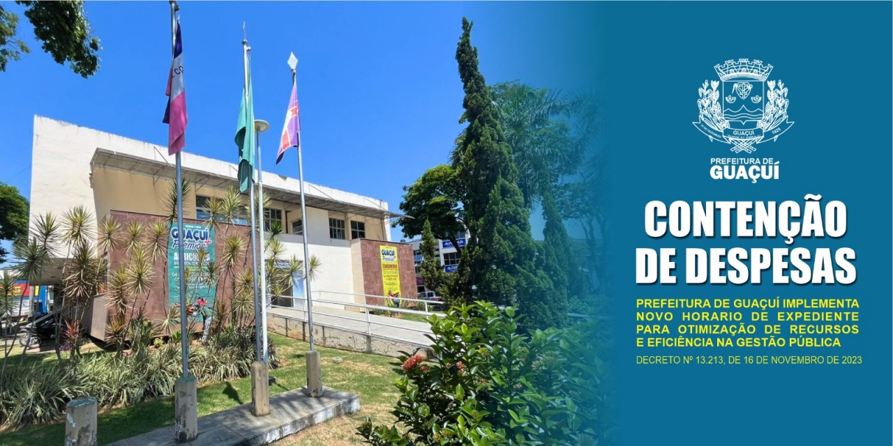 PREFEITURA DE GUAÇUÍ IMPLEMENTA NOVO HORÁRIO DE EXPEDIENTE PARA OTIMIZAÇÃO DE RECURSOS E EFICIÊNCIA NA GESTÃO PÚBLICA