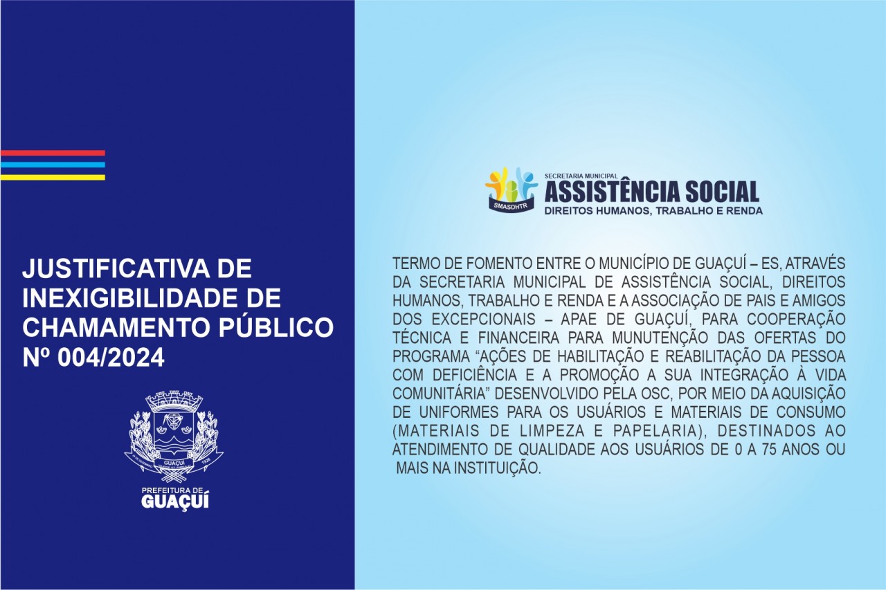 JUSTIFICATIVA DE INEXIGIBILIDADE DE CHAMAMENTO PÚBLICO Nº 04/2024