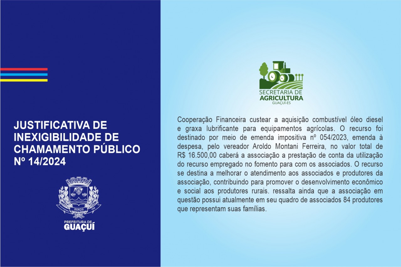 JUSTIFICATIVA DE INEXIGIBILIDADE DE CHAMAMENTO PÚBLICO Nº 14/2024