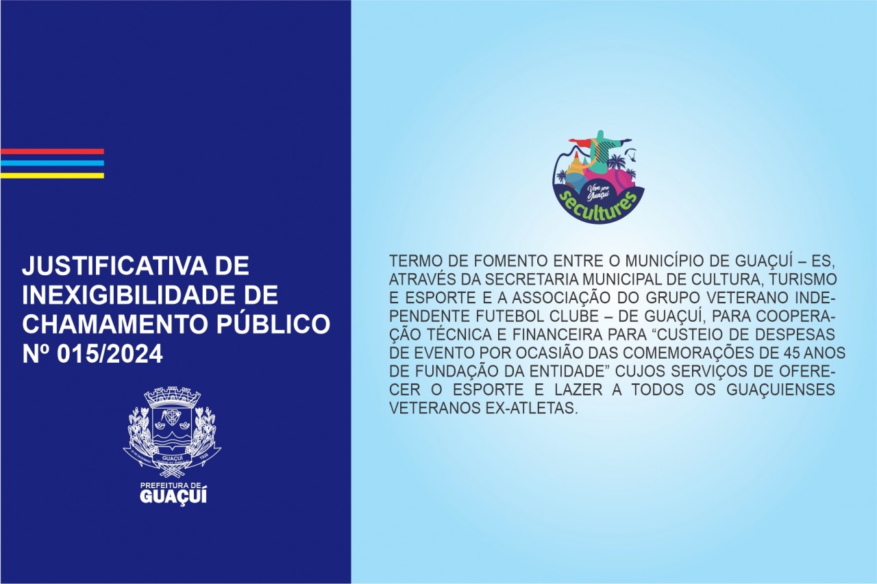 JUSTIFICATIVA DE INEXIGIBILIDADE DE CHAMAMENTO PÚBLICO Nº 15/2024
