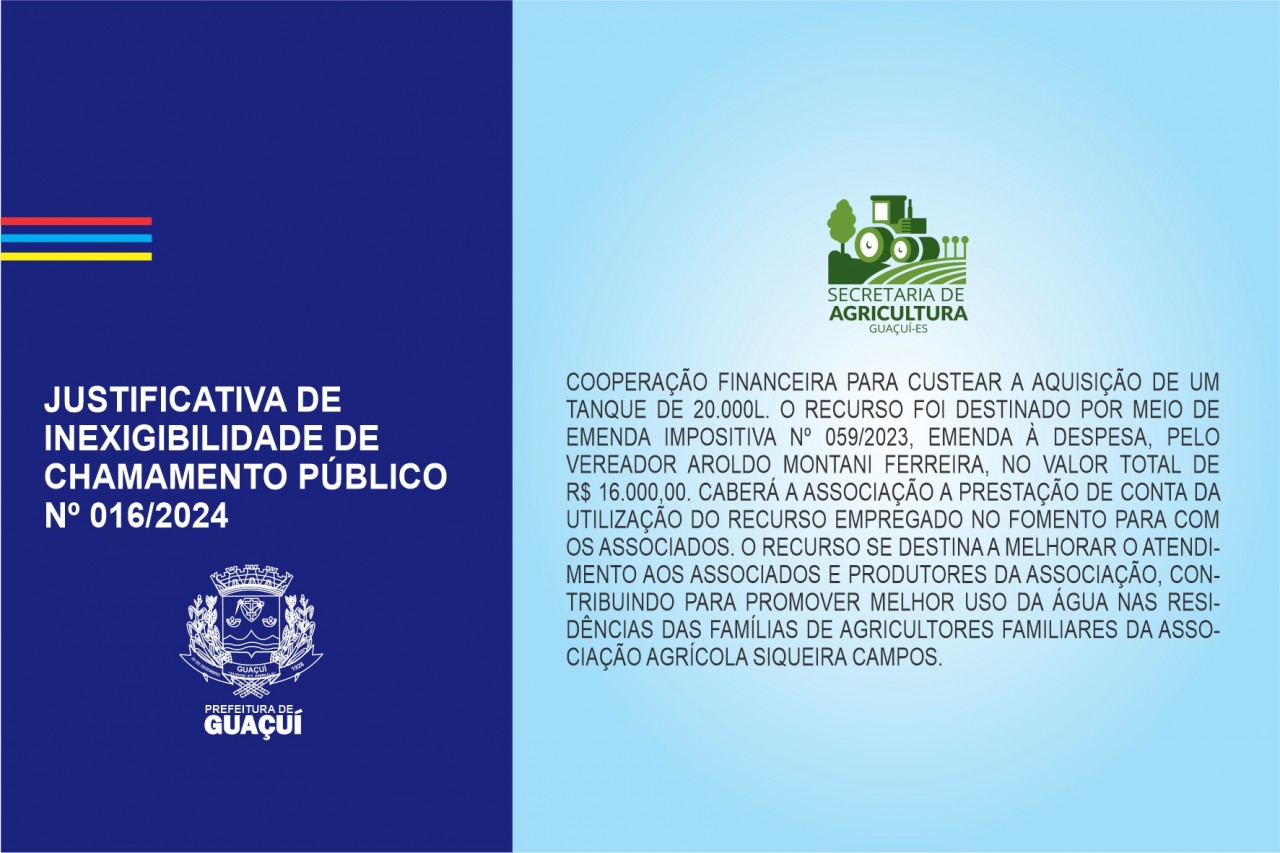 JUSTIFICATIVA DE INEXIGIBILIDADE DE CHAMAMENTO PÚBLICO  Nº 16/2024