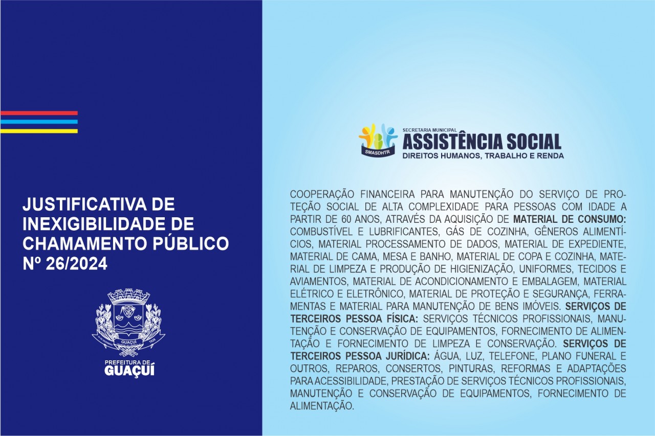 JUSTIFICATIVA DE INEXIGIBILIDADE DE CHAMAMENTO PÚBLICO  Nº 26/2024