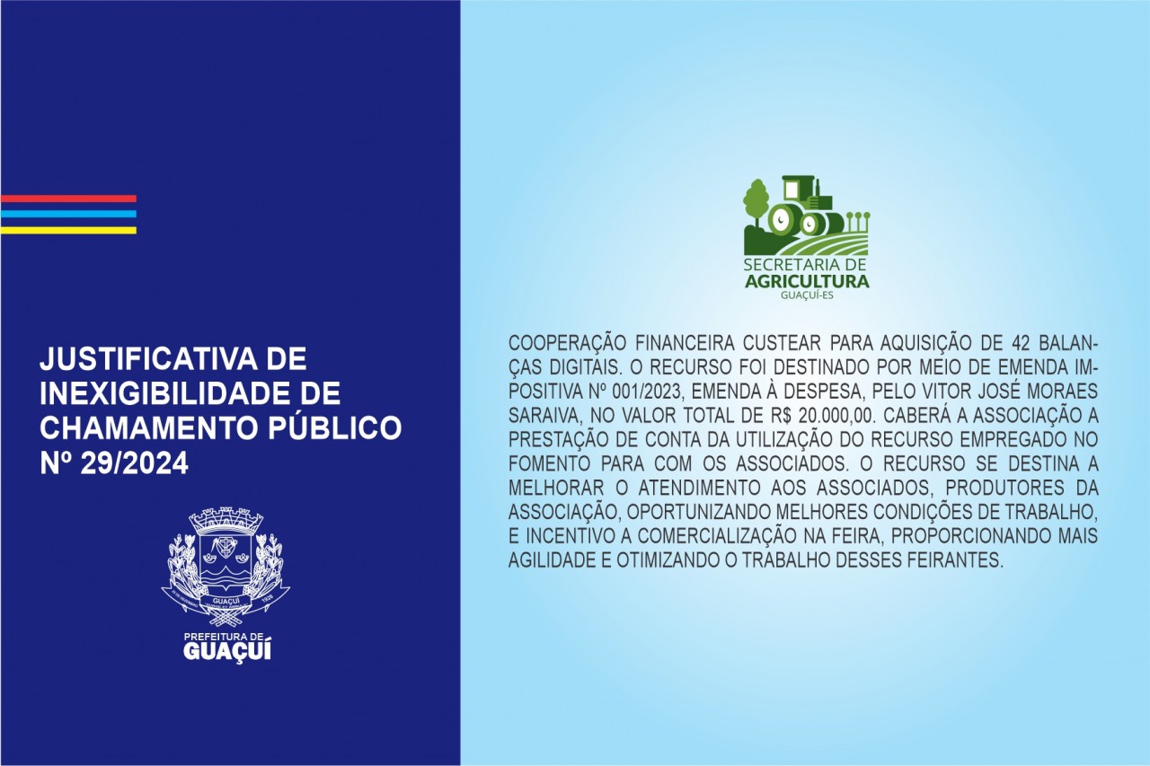 JUSTIFICATIVA DE INEXIGIBILIDADE DE CHAMAMENTO PÚBLICO Nº 29/2024