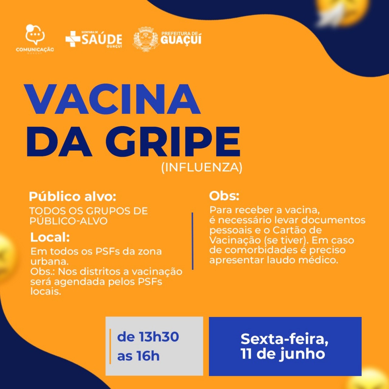 Dia D contra a Gripe (Influenza) acontece nesta sexta-feira (11)
