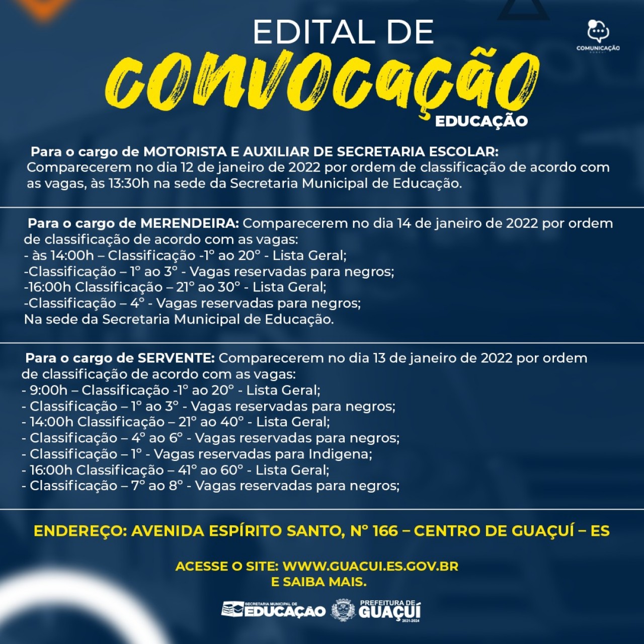 DIVULGADO OS EDITAIS DE CONVOCAÇÃO DOS PROCESSOS SELETIVOS Nº 34/2021, Nº35/2021, Nº 36/2021 E Nº 37/2021