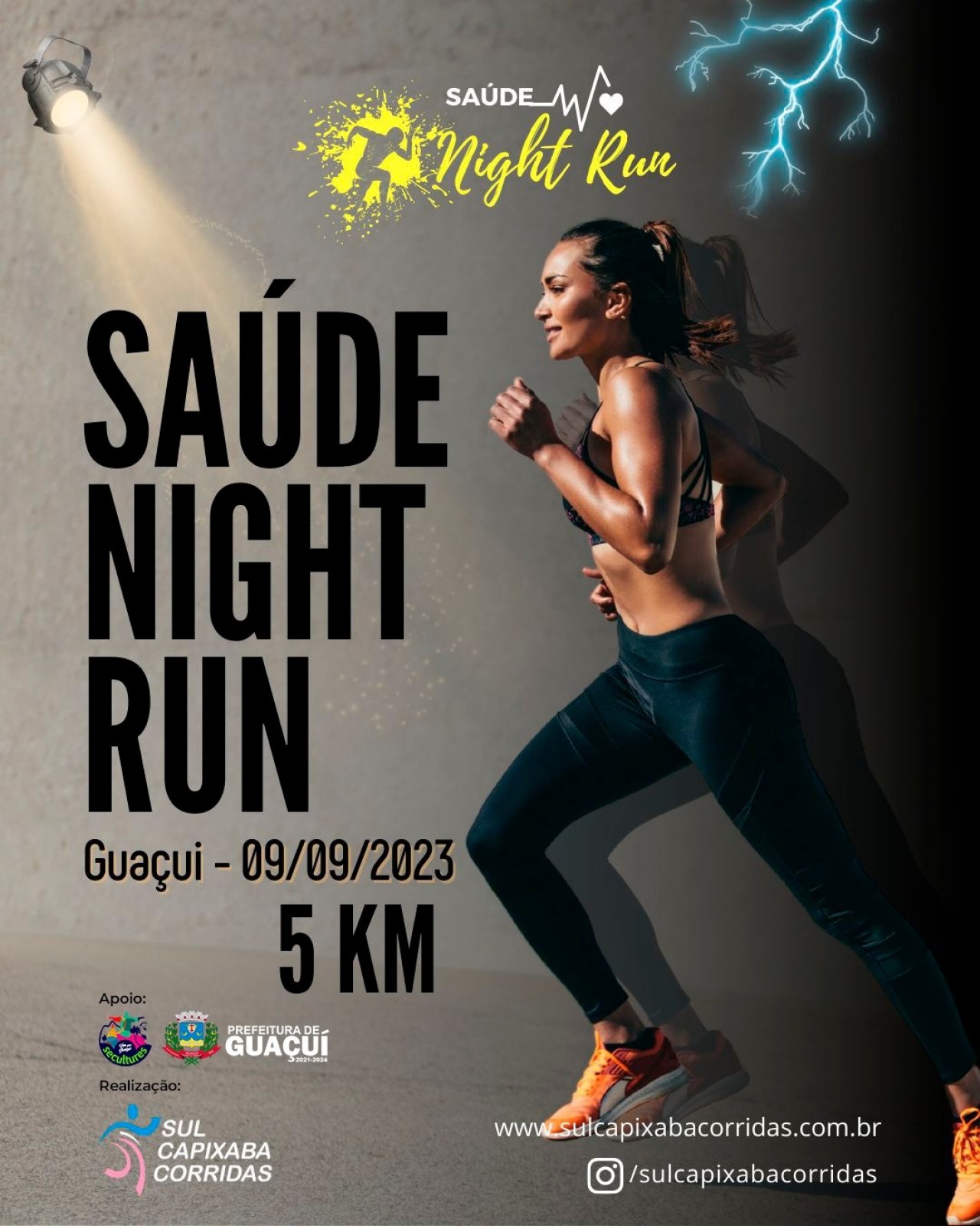 SAÚDE NIGTH RUN: GUAÇUÍ TERÁ SUA 1ª CORRIDA NOTURNA