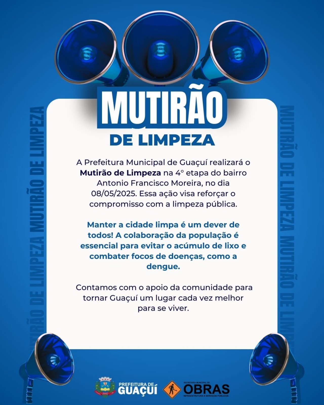 MUTIRÃO DE LIMPEZA REALIZA AÇÕES NAS RUAS