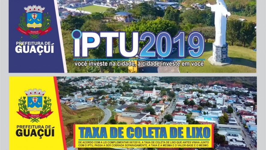 A Prefeitura de Guaçuí está fazendo a distribuição de dois carnês: um do IPTU e outro da coleta de lixo. (Comunicação PMG)