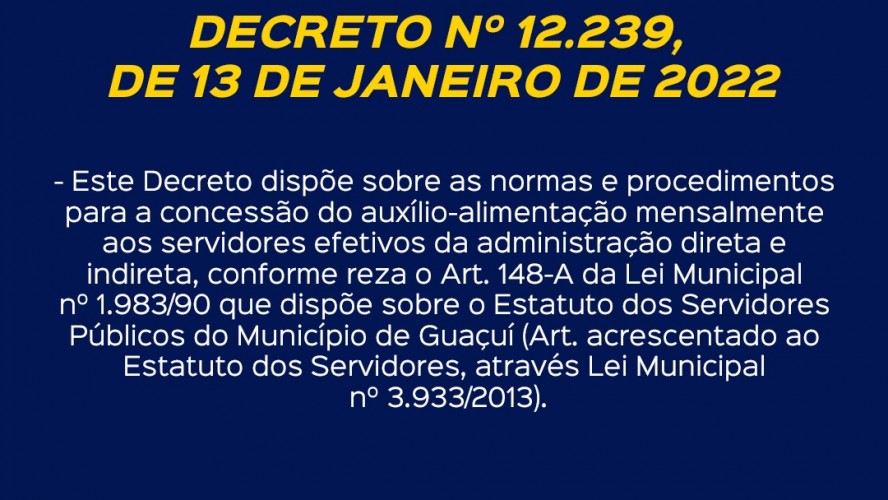 PREFEITURA EMITE DECRETO QUE MELHORA AS NORMAS PARA CONCESSÃO DO AUXÍLIO ALIMENTAÇÃO.