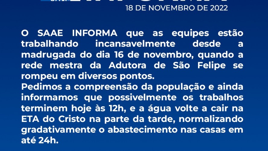 SAAE EM AÇÃO INFORMA