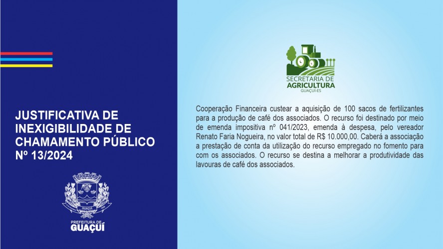 JUSTIFICATIVA DE INEXIGIBILIDADE DE CHAMAMENTO PÚBLICO  Nº 13/2024