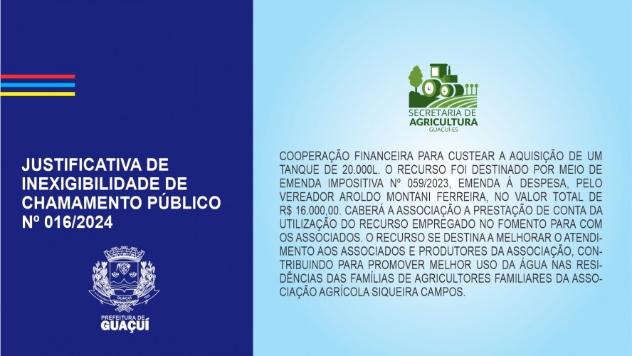 JUSTIFICATIVA DE INEXIGIBILIDADE DE CHAMAMENTO PÚBLICO  Nº 16/2024