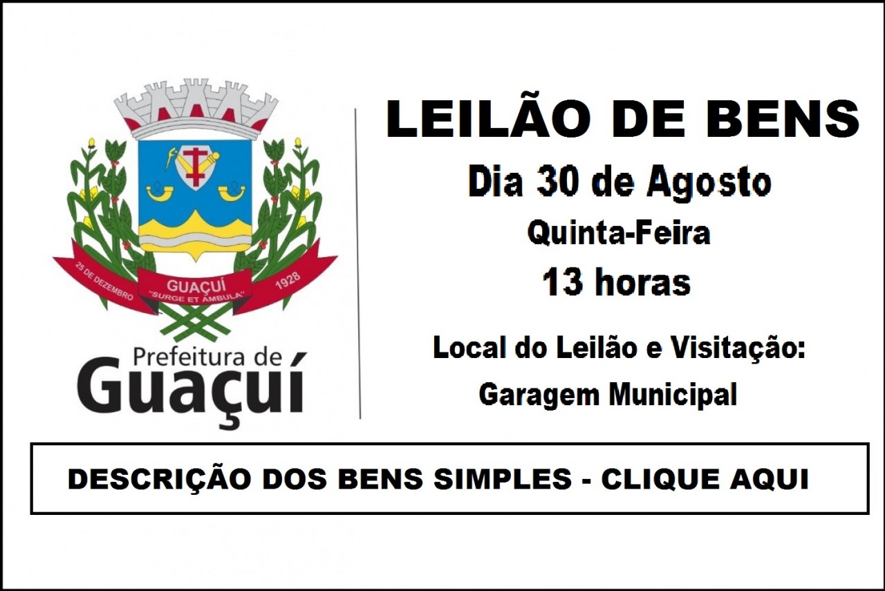 Leilão de Bens da Prefeitura Municipal de Guaçuí