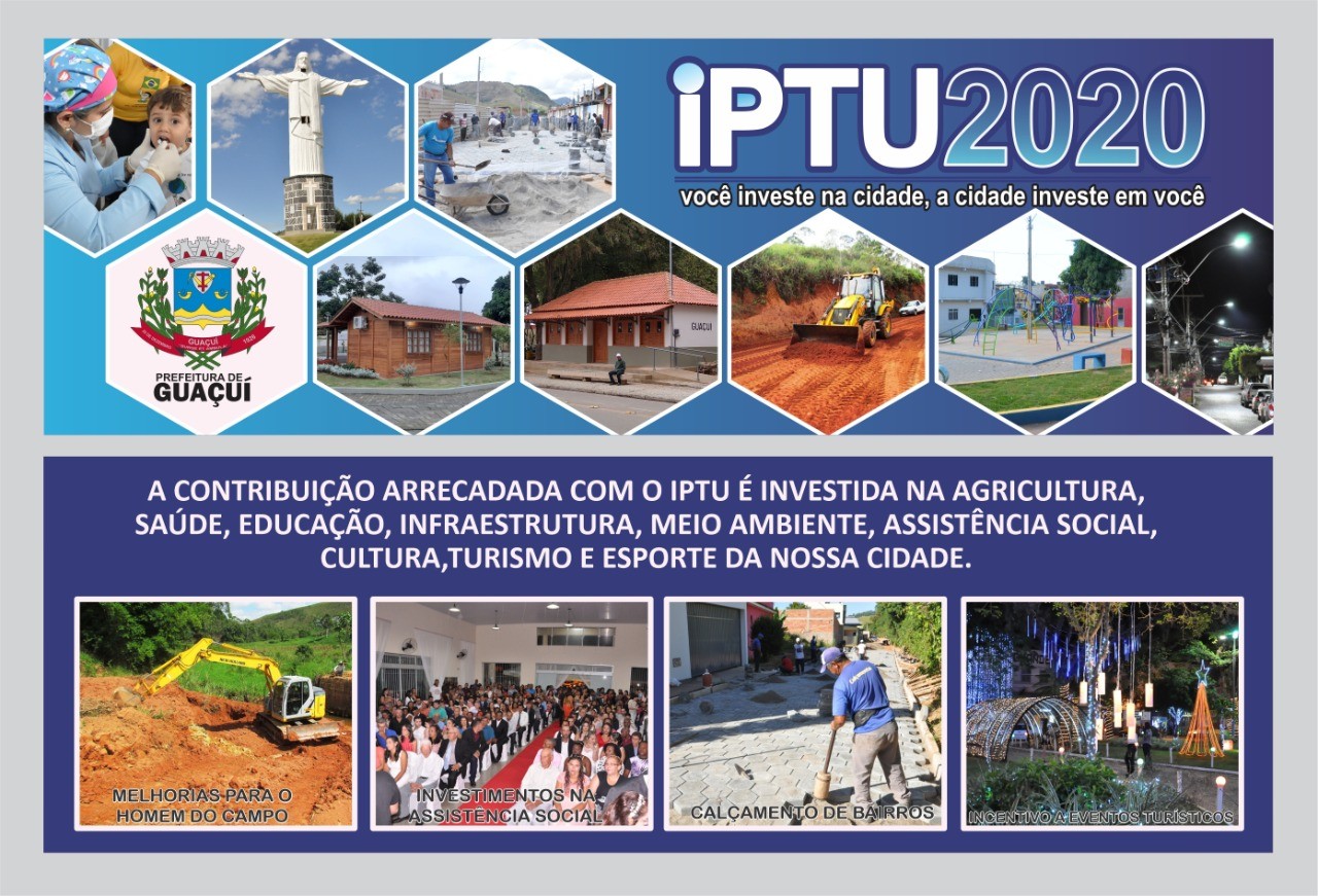 Vencimento de IPTU está prorrogado para junho em Guaçuí