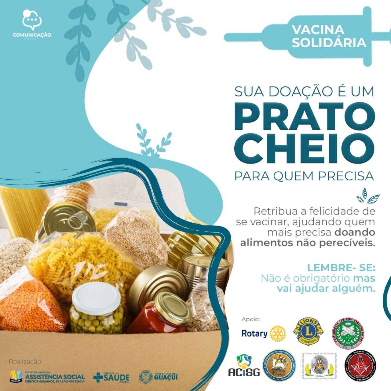Guaçuí lança campanha Vacina Solidária Guaçuí lança campanha Vacina Solidária