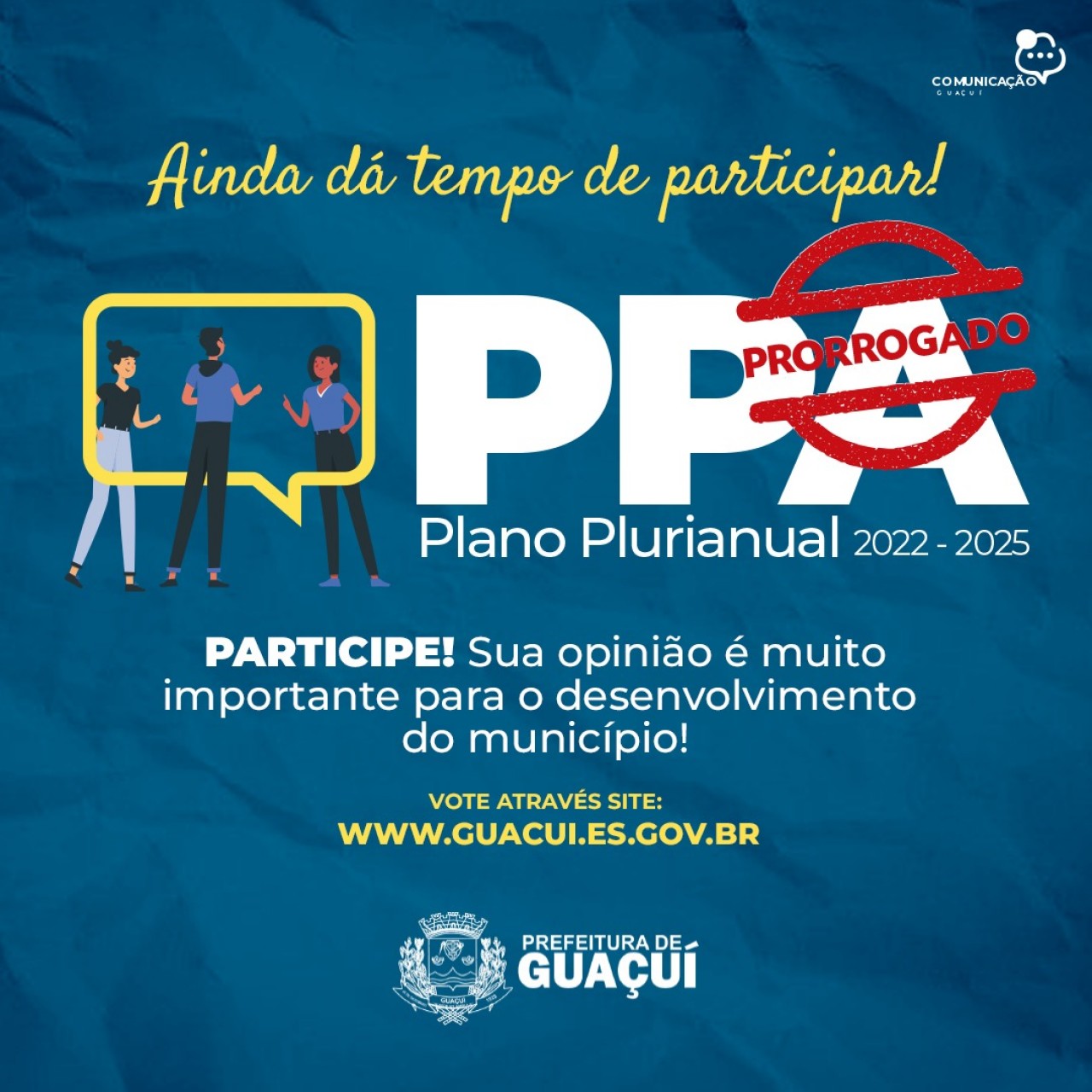 Prefeitura de Guaçuí estende prazo de audiências públicas para elaboração do PPA
