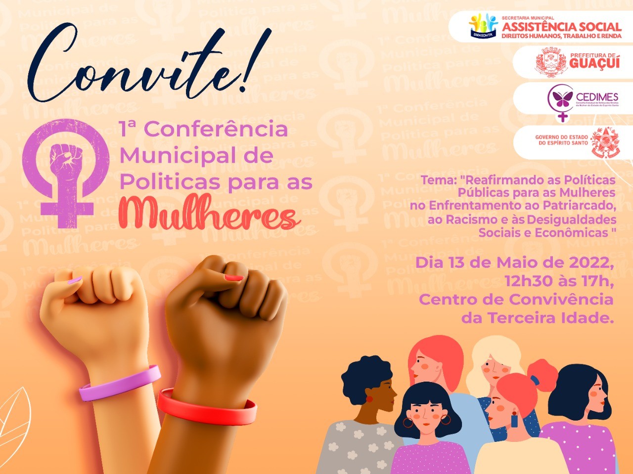 GUAÇUÍ VAI REALIZAR 1ª CONFERÊNCIA MUNICIPAL DE POLITICAS PARA MULHERES GUAÇUÍ VAI REALIZAR 1ª CONFERÊNCIA MUNICIPAL DE POLITICAS PARA MULHERES