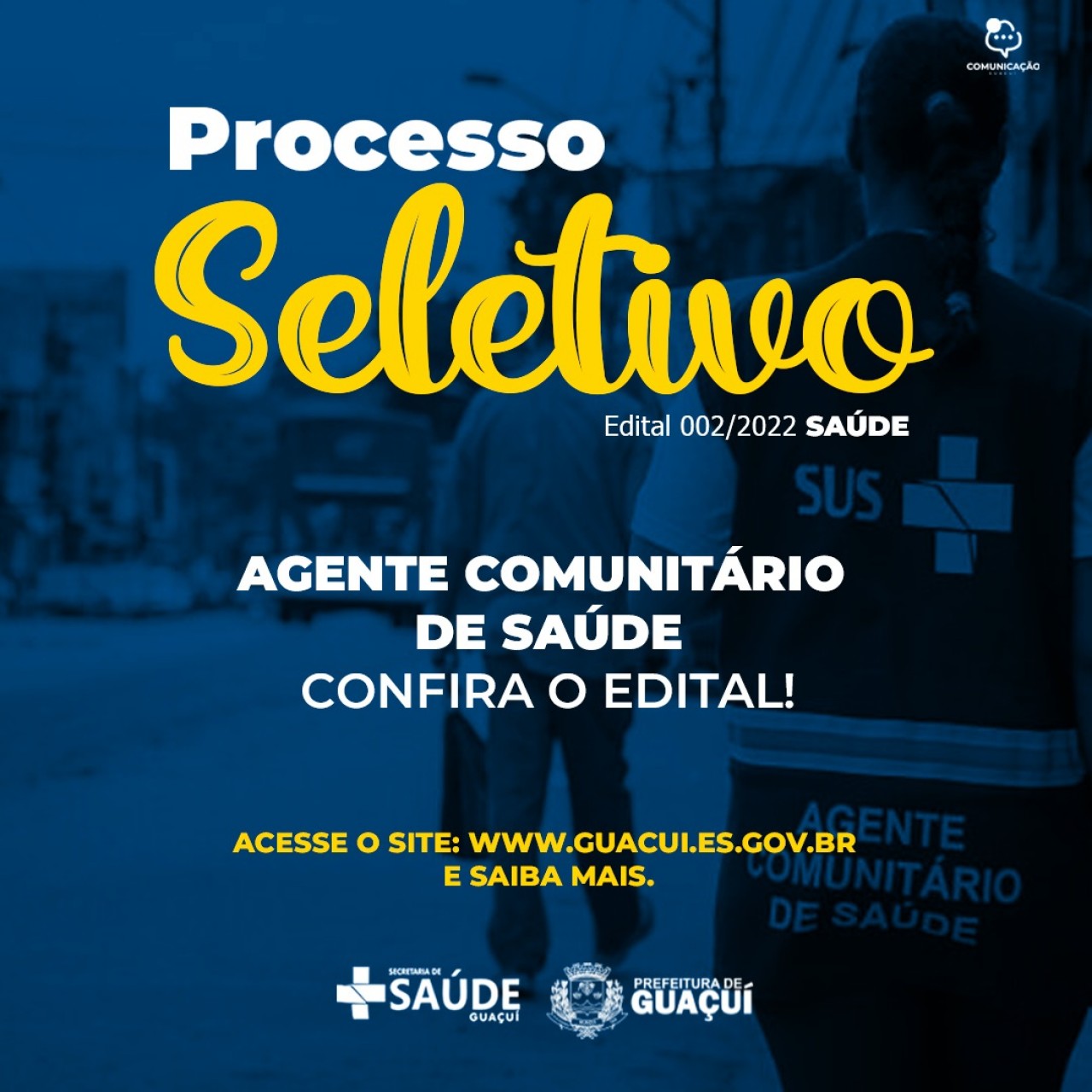 PREFEITURA DE GUAÇUÍ ABRE PROCESSO SELETIVO PARA CONTRATAÇÃO DE AGENTE COMUNITÁRIO DE SAÚDE
