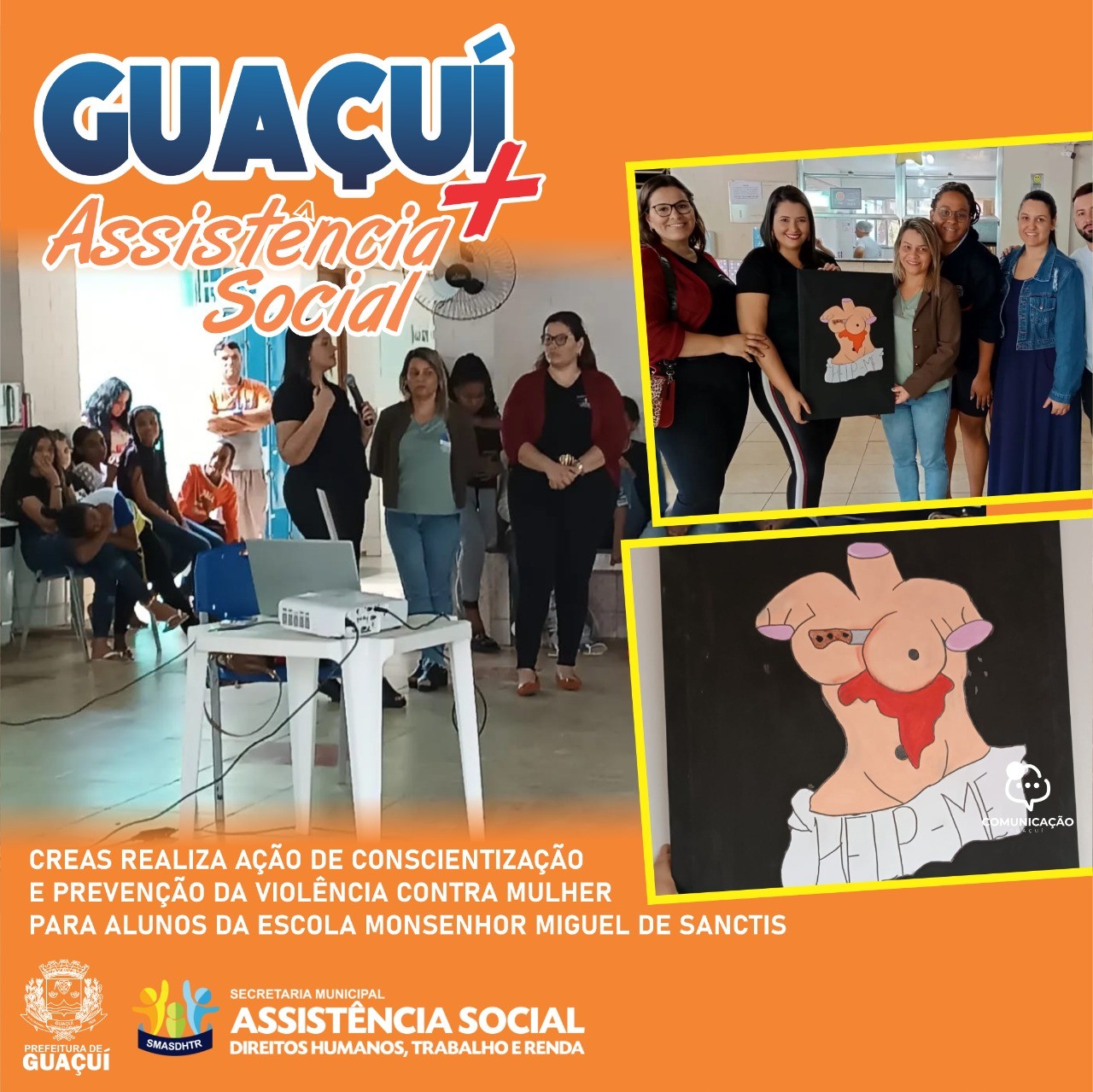 CREAS REALIZA MAIS UMA AÇÃO DE CONSCIENTIZAÇÃO E PREVENÇÃO DA VIOLÊNCIA CONTRA MULHER CREAS REALIZA MAIS UMA AÇÃO DE CONSCIENTIZAÇÃO E PREVENÇÃO DA VIOLÊNCIA CONTRA MULHER