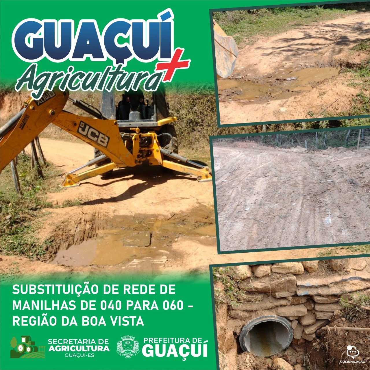 SECRETARIA DE AGRICULTURA REALIZA SUBSTITUIÇÃO DE REDE DE MANILHAS NA REGIÃO DA BOA VISTA SECRETARIA DE AGRICULTURA REALIZA SUBSTITUIÇÃO DE REDE DE MANILHAS NA REGIÃO DA BOA VISTA