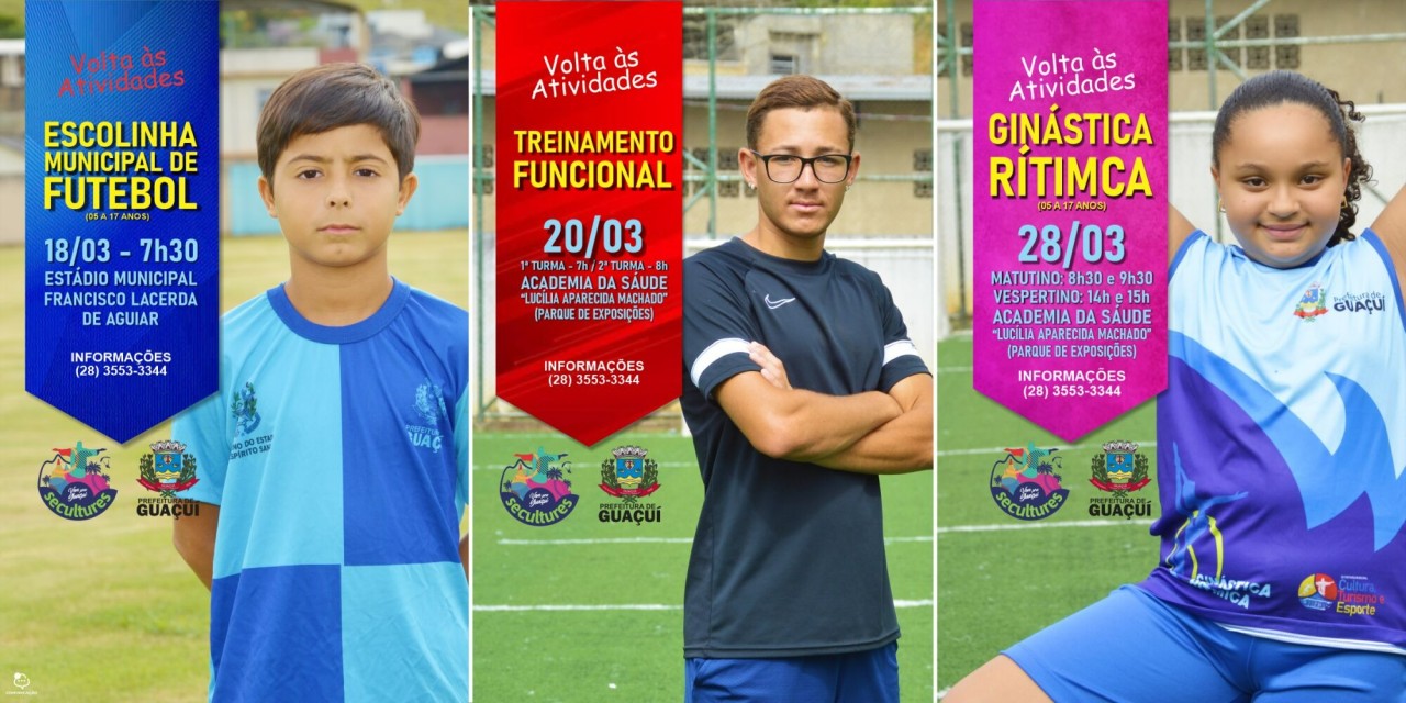 ESCOLINHAS MUNICIPAIS DE ESPORTES DE GUAÇUÍ VOLTAM ÀS ATIVIDADES ESCOLINHAS MUNICIPAIS DE ESPORTES DE GUAÇUÍ VOLTAM ÀS ATIVIDADES