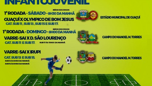 IV COPA GUAÇUÍ DE FUTEBOL INFANTOJUVENIL COMEÇA NESTE SÁBADO (20) IV COPA GUAÇUÍ DE FUTEBOL INFANTOJUVENIL COMEÇA NESTE SÁBADO (20)