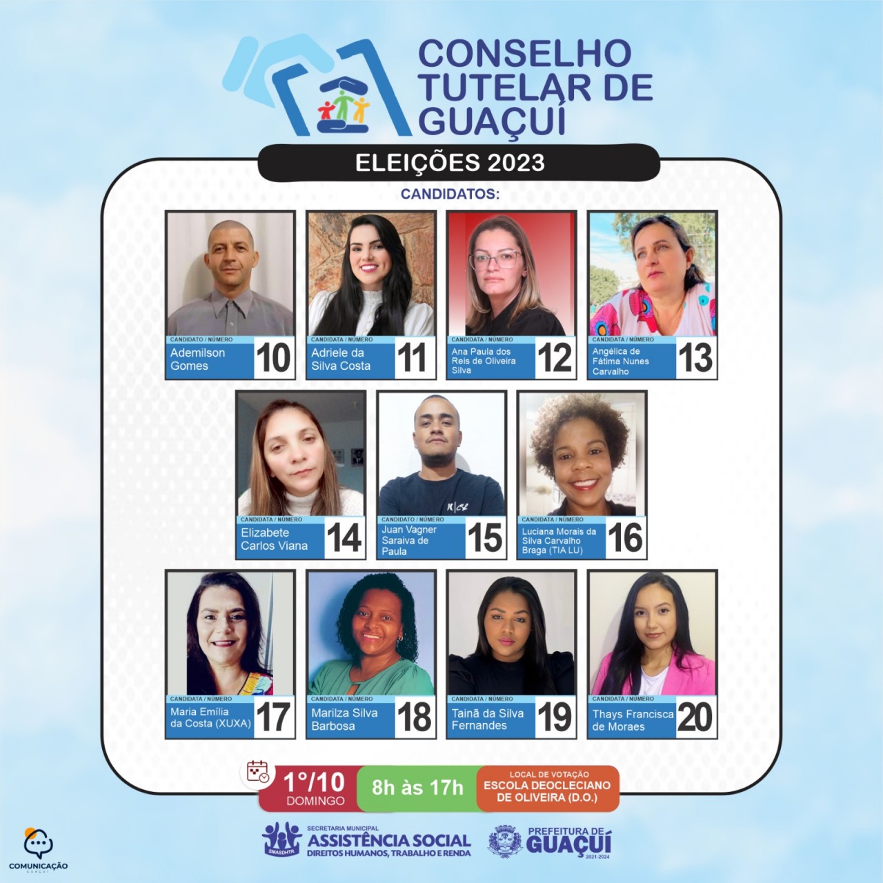 ELEIÇÃO DO CONSELHO TUTELAR DE GUAÇUÍ ACONTECE NESTE DOMINGO (1º) ELEIÇÃO DO CONSELHO TUTELAR DE GUAÇUÍ ACONTECE NESTE DOMINGO (1º)