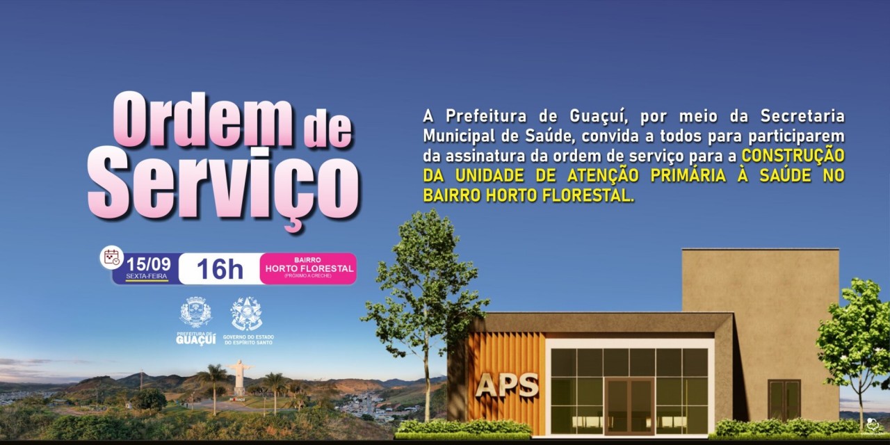 ASSINATURA DA ORDEM DE SERVIÇO PARA CONSTRUÇÃO DA UNIDADE DE ATENÇÃO PRIMÁRIA À SAÚDE DO BAIRRO HORTO FLORESTAL ASSINATURA DA ORDEM DE SERVIÇO PARA CONSTRUÇÃO DA UNIDADE DE ATENÇÃO PRIMÁRIA À SAÚDE DO BAIRRO HORTO FLORESTAL