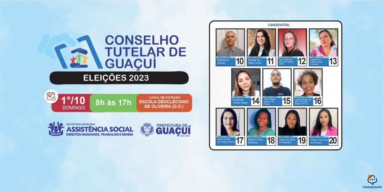GUAÇUÍ PRAPARA ELEIÇÃO PARA CONSELHO TUTELAR GUAÇUÍ PRAPARA ELEIÇÃO PARA CONSELHO TUTELAR