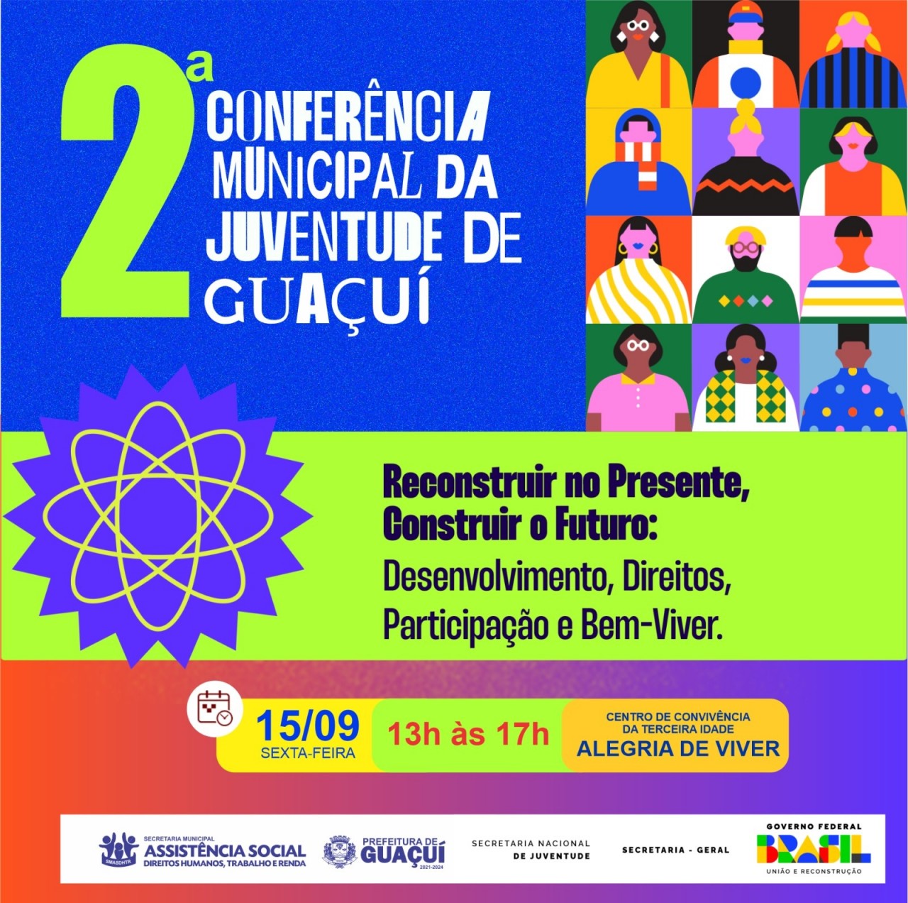 II CONFERÊNCIA MUNICIPAL DA JUVENTUDE DE GUAÇUÍ SERÁ REALIZADA NESTA SEXTA-FEIRA (15) II CONFERÊNCIA MUNICIPAL DA JUVENTUDE DE GUAÇUÍ SERÁ REALIZADA NESTA SEXTA-FEIRA (15)