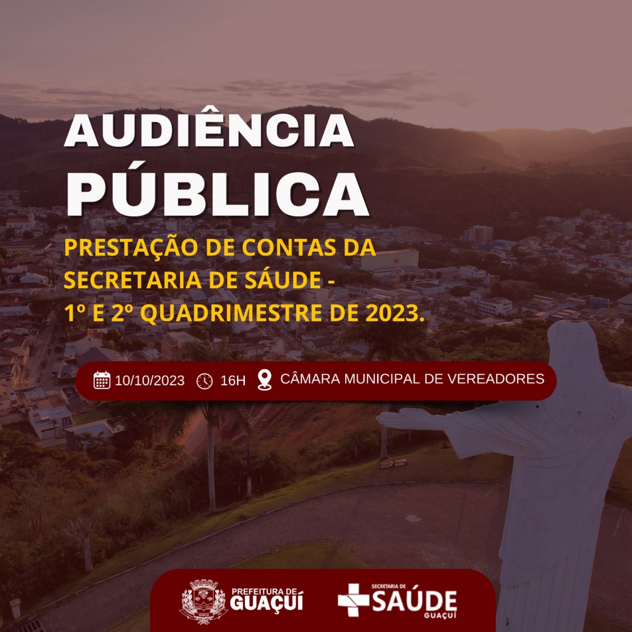 AUDIÊNCIA PÚBLICA: SAÚDE VAI APRESENTAR RELATÓRIO DO 1° E 2º QUADRIMESTRE DE 2023 AUDIÊNCIA PÚBLICA: SAÚDE VAI APRESENTAR RELATÓRIO DO 1° E 2º QUADRIMESTRE DE 2023