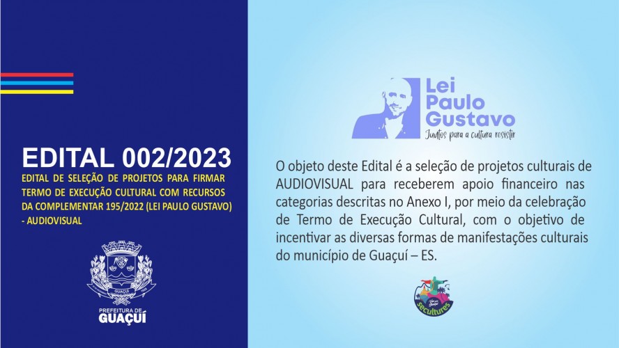 EDITAL DE CHAMAMENTO PÚBLICO Nº 03/2023 - LEI PAULO GUSTAVO