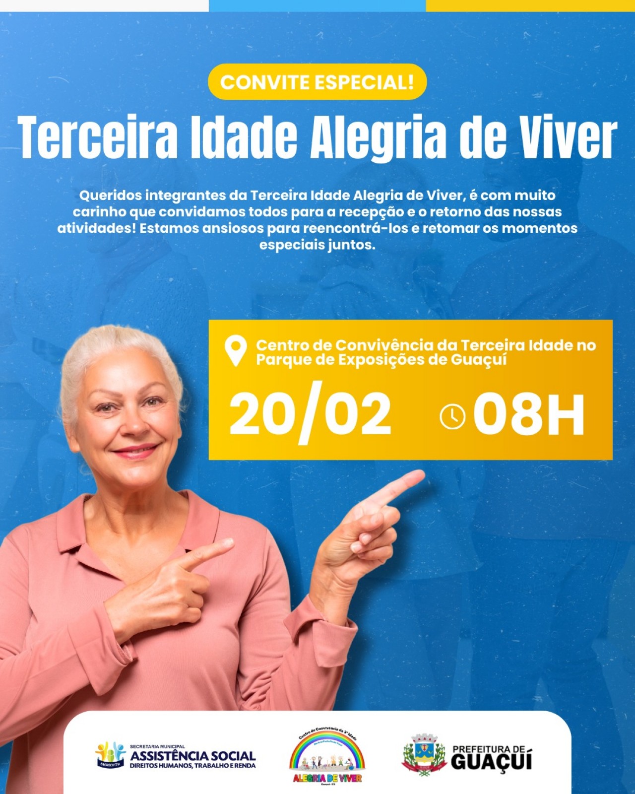 TERCEIRA IDADE - ALEGRIA DE VIVER RETORNA COM ATIVIDADES NO CENTRO DE CONVIVÊNCIA EM GUAÇUÍ TERCEIRA IDADE - ALEGRIA DE VIVER RETORNA COM ATIVIDADES NO CENTRO DE CONVIVÊNCIA EM GUAÇUÍ